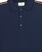 Темно-синяя футболка-поло с лампасами Fendi | Фото 3