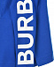 Синяя толстовка-поло с логотипом на рукавах Burberry | Фото 4