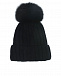 Черная шапка с декором из стразов Joli Bebe | Фото 2