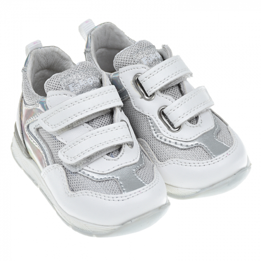 Белые кроссовки с серебряными вставками Falcotto | Фото 1