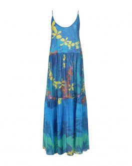 Синее платье с тропическим принтом OLOLOL Синий, арт. OLD055/4515.PT804/S22 | Фото 1