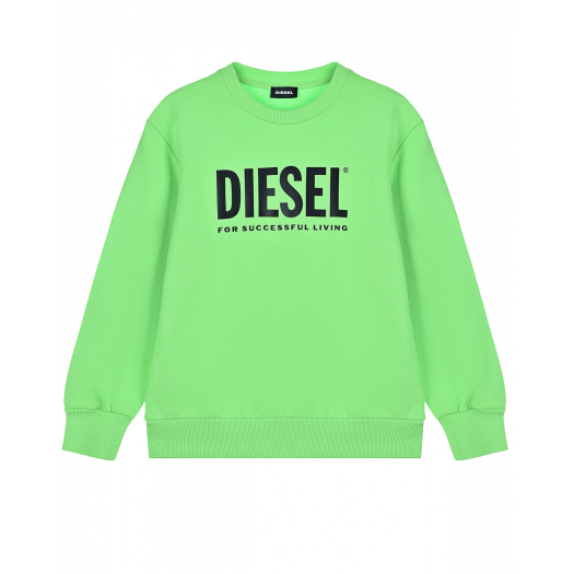 Зеленый свитшот с логотипом Diesel | Фото 1
