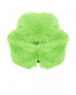 Зеленая меховая шапка-ушанка Рина Поплавская Зеленый, арт. И-000097-з | Фото 2