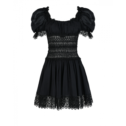 Черное платье с рукавами-фонариками Charo Ruiz | Фото 1