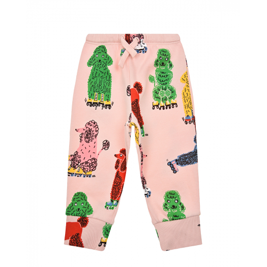 Розовые спортивные брюки с принтом &quot;пудели&quot; Stella McCartney | Фото 1