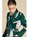 Зеленый шелковый халат с принтом &quot;Waltz&quot;  | Фото 4