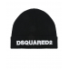 Черная шапка с белым лого Dsquared2 | Фото 1