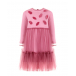 Розовое платье с оборками и аппликациями IL Gufo | Фото 1