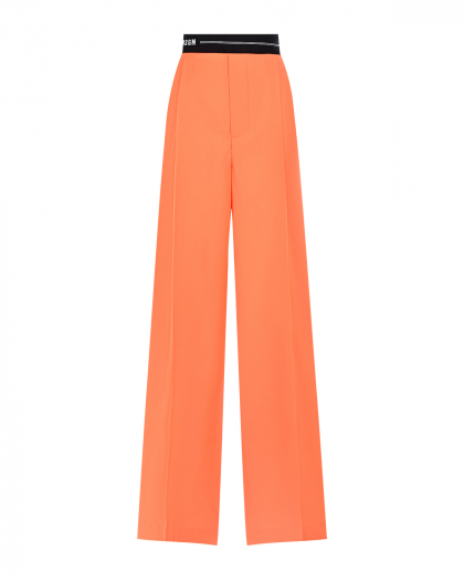 Оранжевые брюки палаццо MSGM | Фото 1