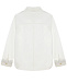 Белая поплиновая рубашка с фигурным воротником Burberry | Фото 4