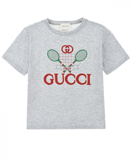 Серая футболка Gucci Tennis  | Фото 1