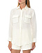 Льняная рубашка с карманами и аппликацией кристаллами, белая Forte dei Marmi Couture | Фото 5