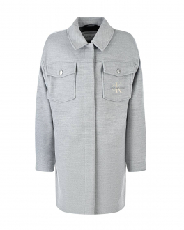 Серое пальто с накладными карманами Calvin Klein Серый, арт. IG0IG01263 PZ2 LIGHT GREY | Фото 1