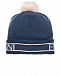 Комплект из шапки с помпоном и шарфа, синий Emporio Armani | Фото 5