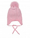 Розовая шапка из шерсти и кашемира с меховым помпоном Il Trenino | Фото 2