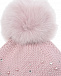 Розовая шапка со стразами Catya | Фото 3