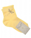 Носки со стрекозой из стразов, желтые
