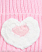 Шапка с белым вязанным сердцем, розовая Regina | Фото 3