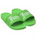 Зеленые шлепки с белым лого Juicy Couture | Фото 1