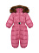 Комбинезон с мехом енота на капюшоне, розовый