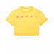 Желтая футболка с розовым лого MARNI | Фото 1