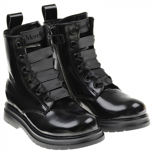 Высокие черные лаковые ботинки Morelli | Фото 1