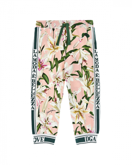 Спортивные брюки с принтом &quot;лилии&quot; Dolce&Gabbana | Фото 1