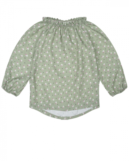 Блуза с цветочным принтом, зеленая Sanetta fiftyseven | Фото 1