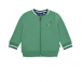 Зеленая спортивная куртка с принтом &quot;обезьяна&quot; Sanetta Kidswear | Фото 1