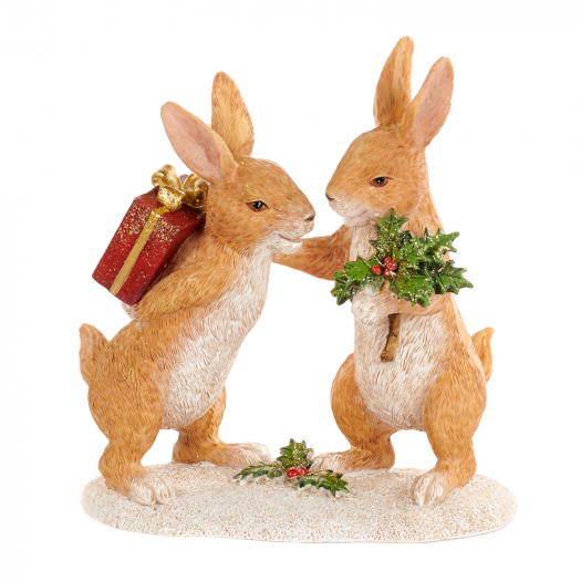 Декор Рождественские кролики с подарками, 19 см Goodwill | Фото 1