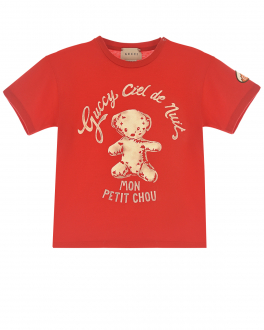 Красная футболка с принтом &quot;медвежонок&quot; GUCCI Красный, арт. 576871 XJDLI 6178 LOBSTER RE | Фото 1