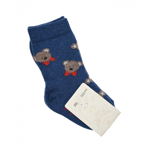 Синие носки с принтом &quot;Мишки&quot; Story Loris | Фото 1