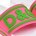 Шлепки с зеленым лого, розовые Dolce&Gabbana | Фото 6