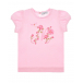Розовая футболка с цветочным принтом Monnalisa | Фото 1