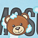 Голубое одеяло с принтом &quot;медвежата&quot;, 71x71 см Moschino | Фото 3