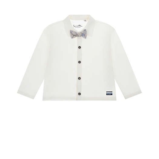 Белая рубашка с серой бабочкой Sanetta fiftyseven | Фото 1