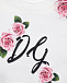 Белая футболка с принтом &quot;розы&quot; Dolce&Gabbana | Фото 3