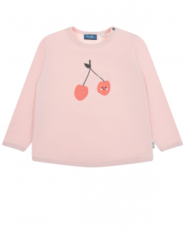 Розовый свитшот с вышивкой &quot;вишни&quot; Sanetta Kidswear Розовый, арт. 115435 38171 ROSE GARDE | Фото 1