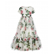 Платье из органзы с принтом &quot;Тропические розы&quot; Dolce&Gabbana | Фото 1