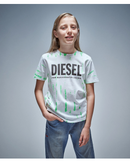 Белая футболка с зелеными пятнами Diesel Мультиколор, арт. J00754 KYASX K100J | Фото 2