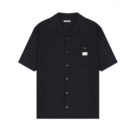 Черная рубашка из поплина Dolce&Gabbana | Фото 1