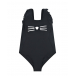 Черный слитный купальник с контрастным принтом Karl Lagerfeld kids | Фото 1