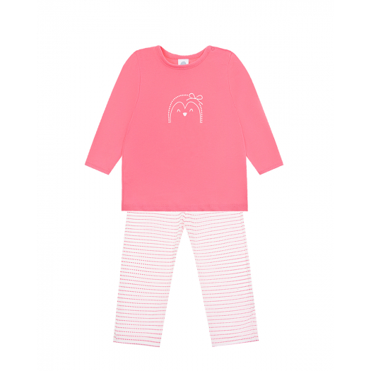 Розовая пижама с принтом &quot;пингвин&quot; Sanetta | Фото 1