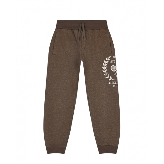 Темно-коричневые спортивные брюки Dolce&Gabbana | Фото 1