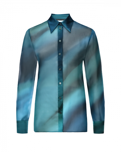Шелковая блузка с градиентным принтом Alberta Ferretti | Фото 1
