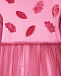 Розовое платье с оборками и аппликациями IL Gufo | Фото 3