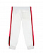 Белые спортивные брюки с разноцветными лампасами Fendi | Фото 3