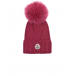 Базовая бордовая шапка с помпоном Moncler | Фото 1