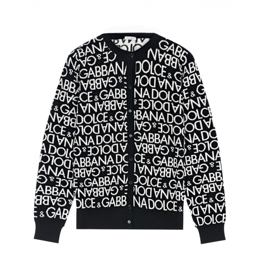 Черно-белый кардиган со сплошным лого Dolce&Gabbana | Фото 1