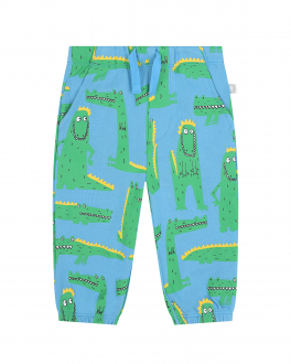 Голубые спортивные брюки с принтом &quot;крокодилы&quot; Stella McCartney Голубой, арт. 8Q6TC0 Z0169 604VE | Фото 1